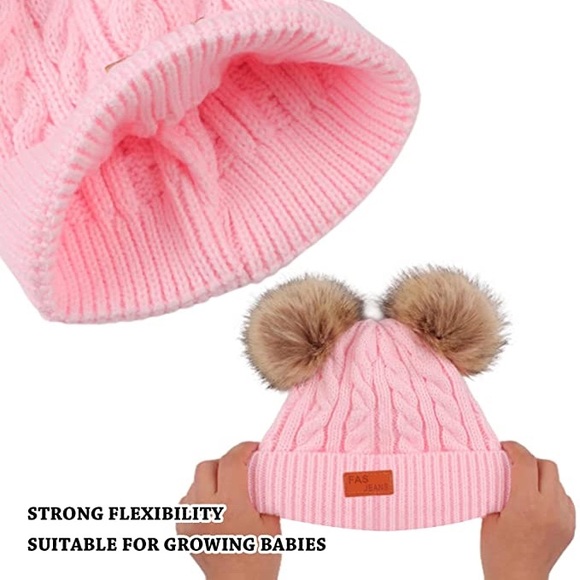 Pink Winter Girls & Boys Warm Hats Set; Toddler Scarf Set - Picture 4 of 6